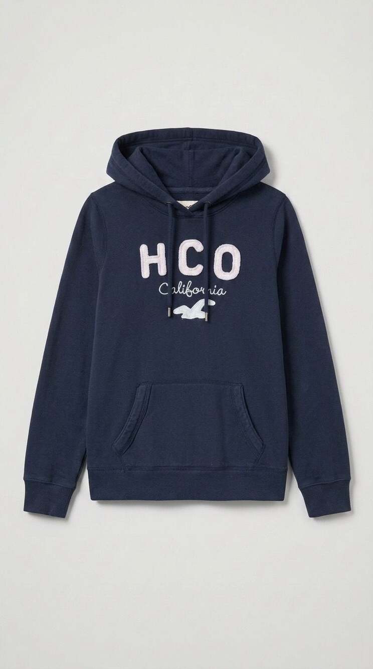 Y2K rare vintage Hollister Co. Navy Blue HCO California Logo Graphic Hoodie